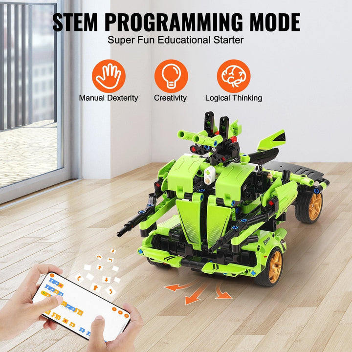 VEVOR STEM Building Toys for Kids 2 in 1 App & Remote Control Car/Robot 461 PCS - US Stores