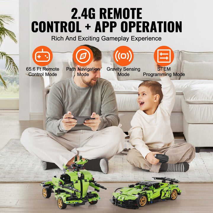 VEVOR STEM Building Toys for Kids 2 in 1 App & Remote Control Car/Robot 461 PCS - US Stores