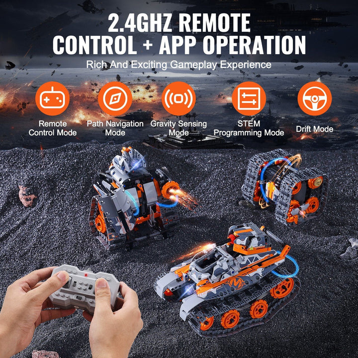VEVOR STEM Building Toys for Kids 5 in 1 App & Remote Control Car/Robot 554 PCS - US Stores
