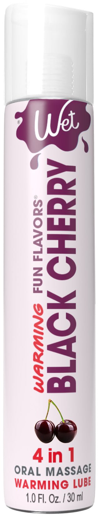 Wet Warming Fun Flavors - Black Cherry - 4 in 1 Lubricant 1 Oz - US Stores