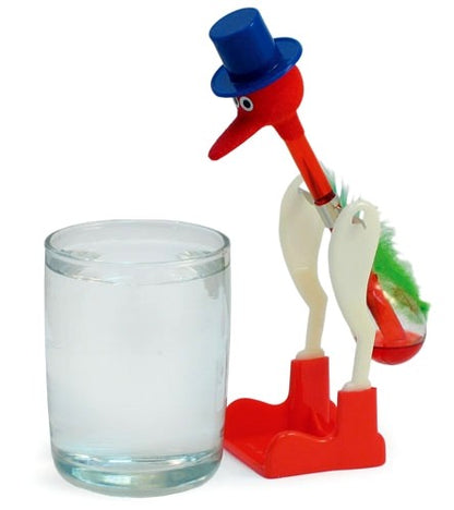 Glass Drinking Bird with Red Liquid – 7¼ Inches