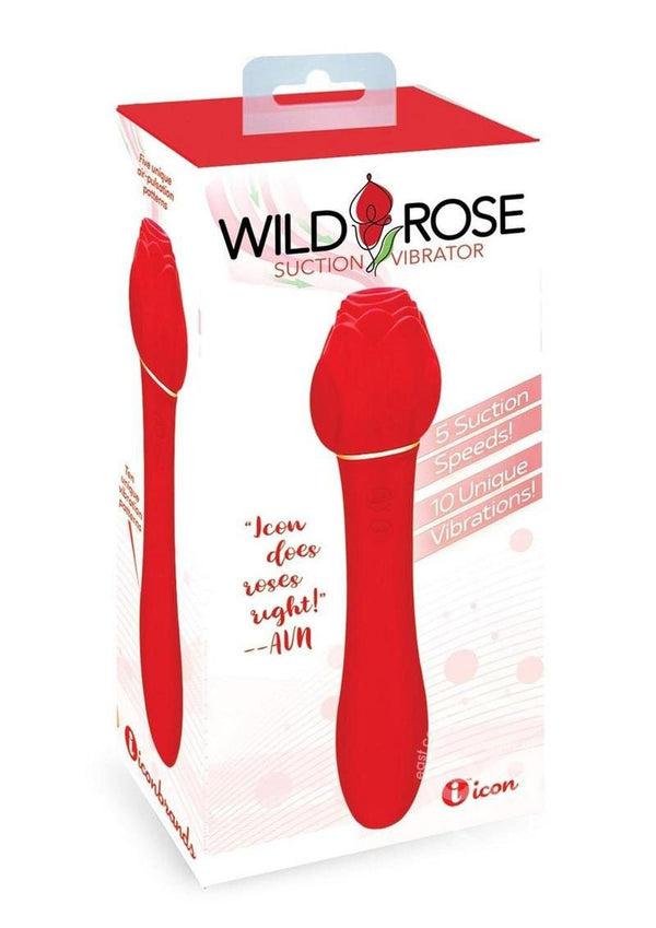 Wild Rose Suction Vibrator - Red - US Stores