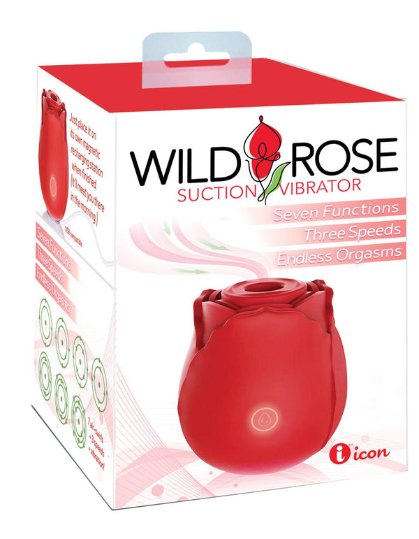 Wild Rose Suction Vibrator - Red - US Stores