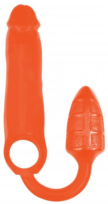 XXXPander Sheath with Double Textured Plug - Orange - US Stores