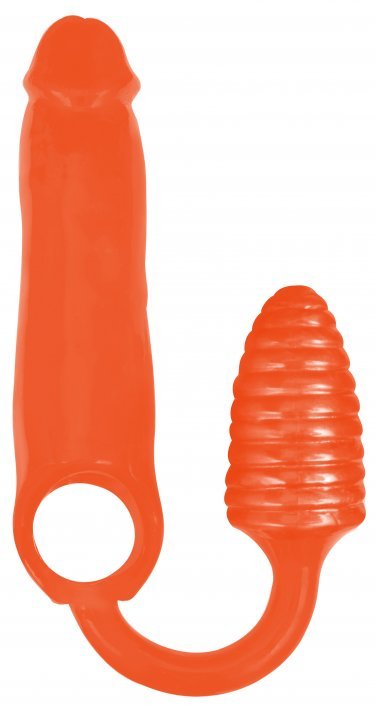 XXXPander Sheath with Ribbed Plug - Orange - US Stores