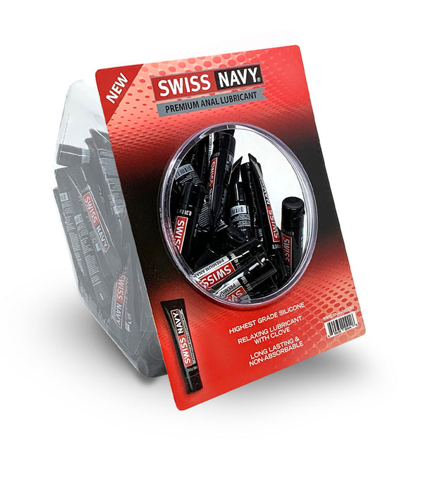 Swiss Navy Premium Silicone Anal Lubricant -100 Count Bowl - 10ml Bottles