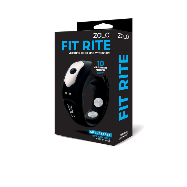 Zolo Fit Rite Vibrate Cock Ring with Snaps - Black - US Stores