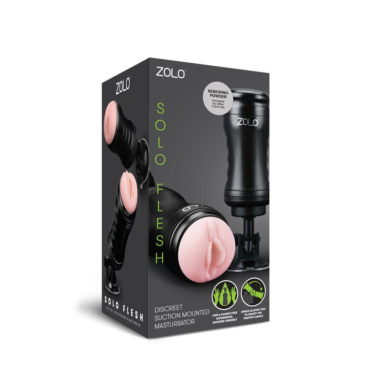 Zolo Solo Flesh Discreet Suction Mounted Masturbator - Black - US Stores